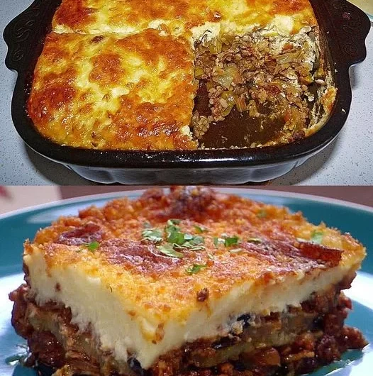 Moussaka mit Hackfleisch und Kartoffeln