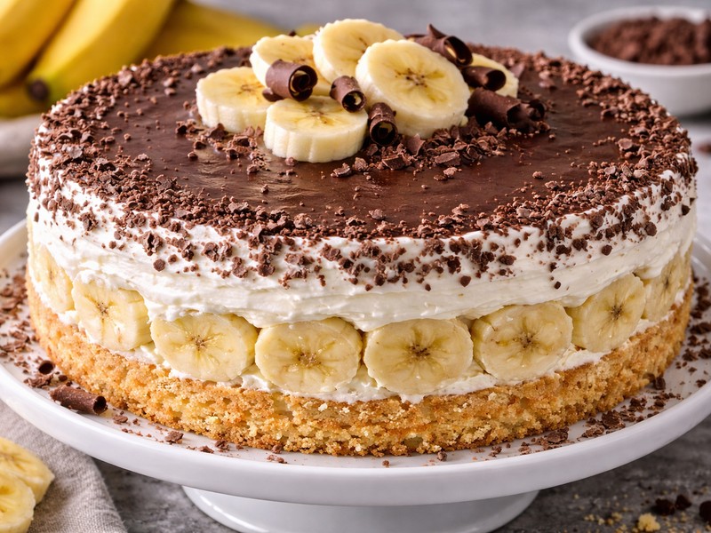 Bananentorte – einfaches Rezept mit Sahne und Frischkäse