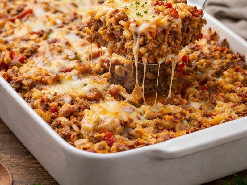 Farmerauflauf mit Hackfleisch und Nudeln – einfach & cremig