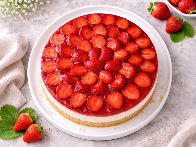 Erdbeer-Kühlschrankkuchen ohne Backen – einfach und cremig