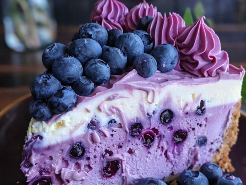 Heidelbeer-Käsekuchen mit weißer Schokolade – cremig und fruchtig