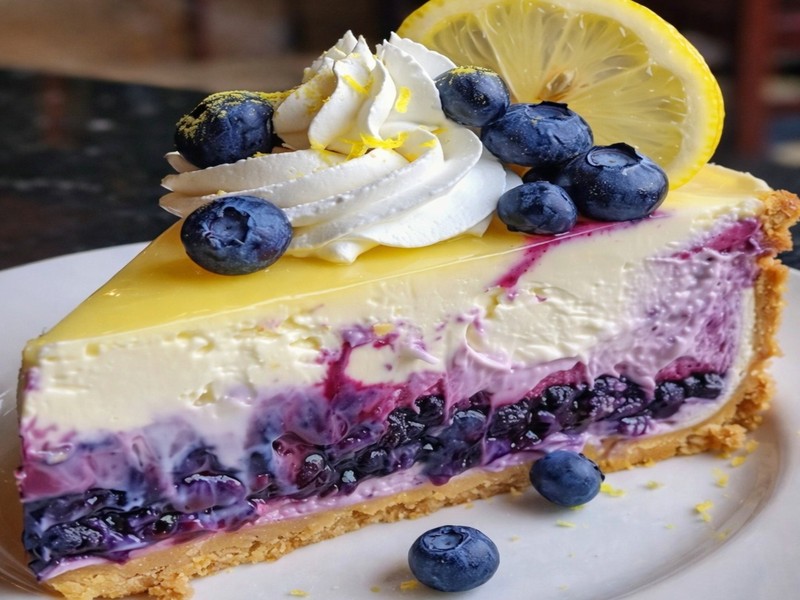 Blaubeer-Zitronen-Käsekuchen ohne Backen