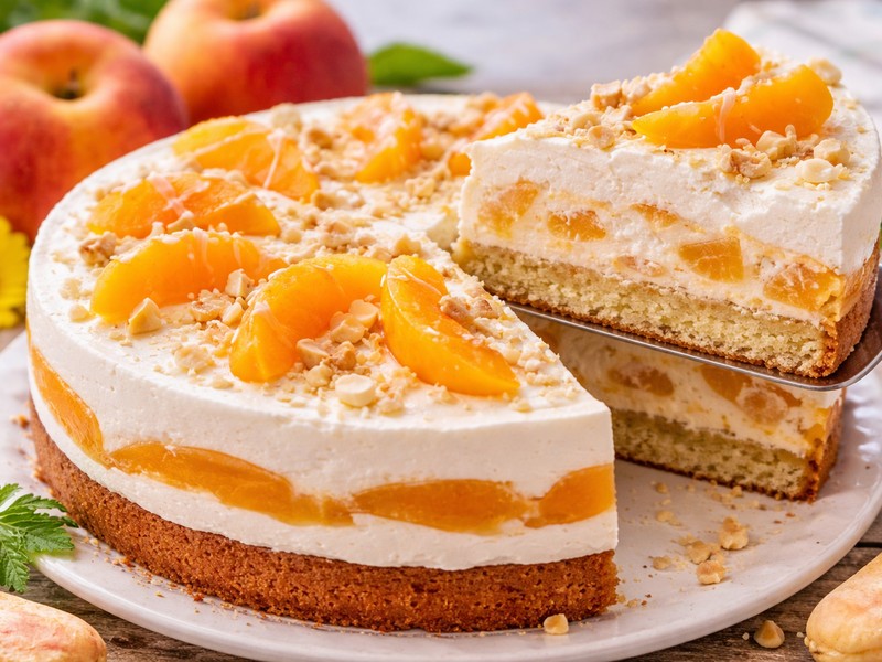 Pfirsichkuchen mit Vanillecreme – cremig, fruchtig und einfach