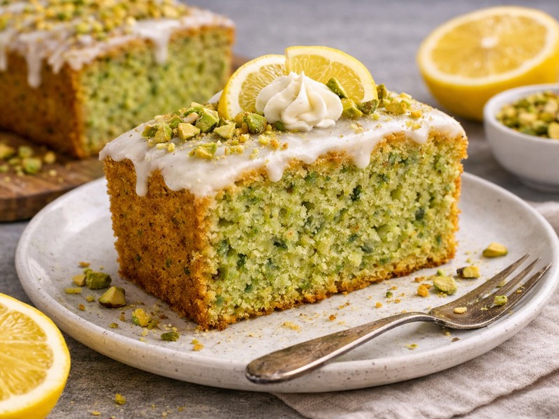 Pistazienkuchen mit Zitrone und Mandeln – saftig & einfach